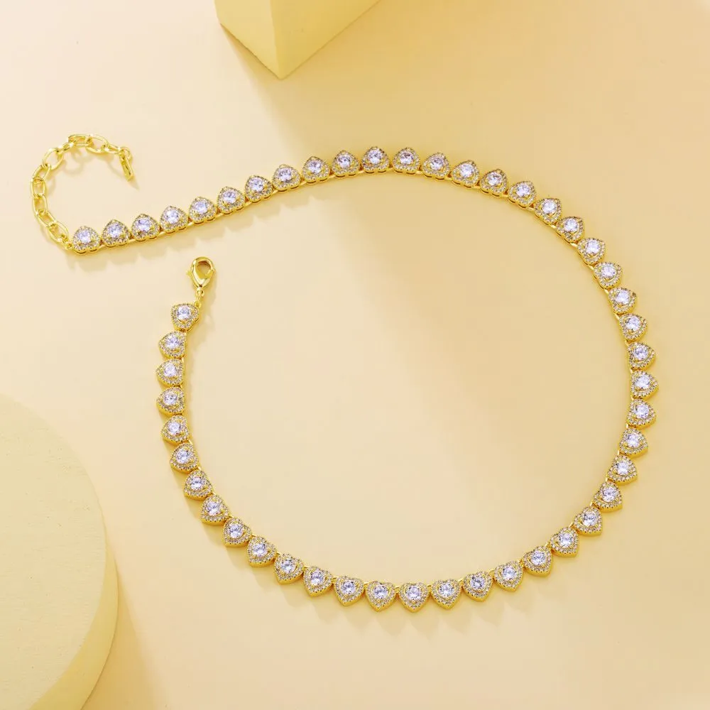 7.5mm Heart Tennis Chain for Women KRKC