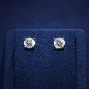 925 Sterling Silver CZ Stone Round Stud Earring