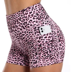 Ada Leopard Side Pockets Running Shorts