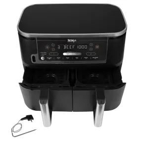 AF451 Ninja Dual Air Fryer 9.5L with Smart Cook Probe - Black