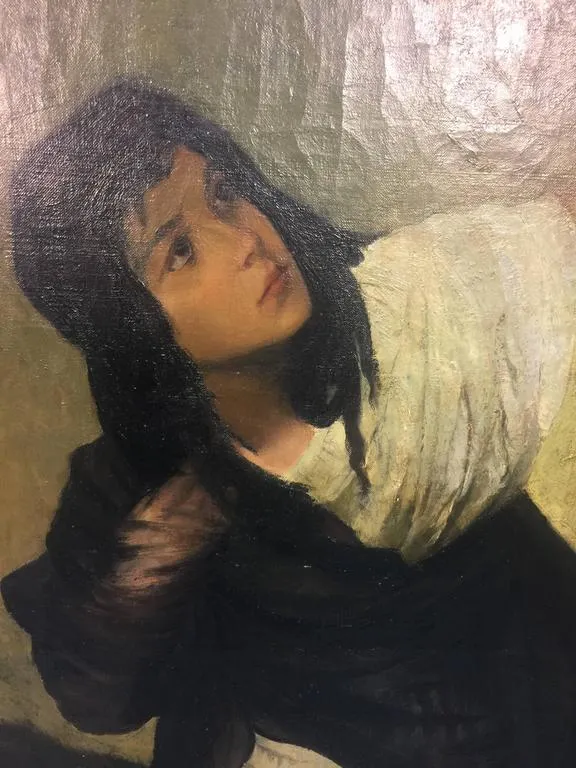 After Gabriel Von Max 19th Century Painting of a Woman