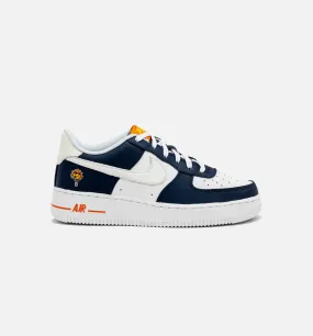 Air Force 1 LV8 Grade School Lifestyle Shoe - Midnight Navy/Safety Orange