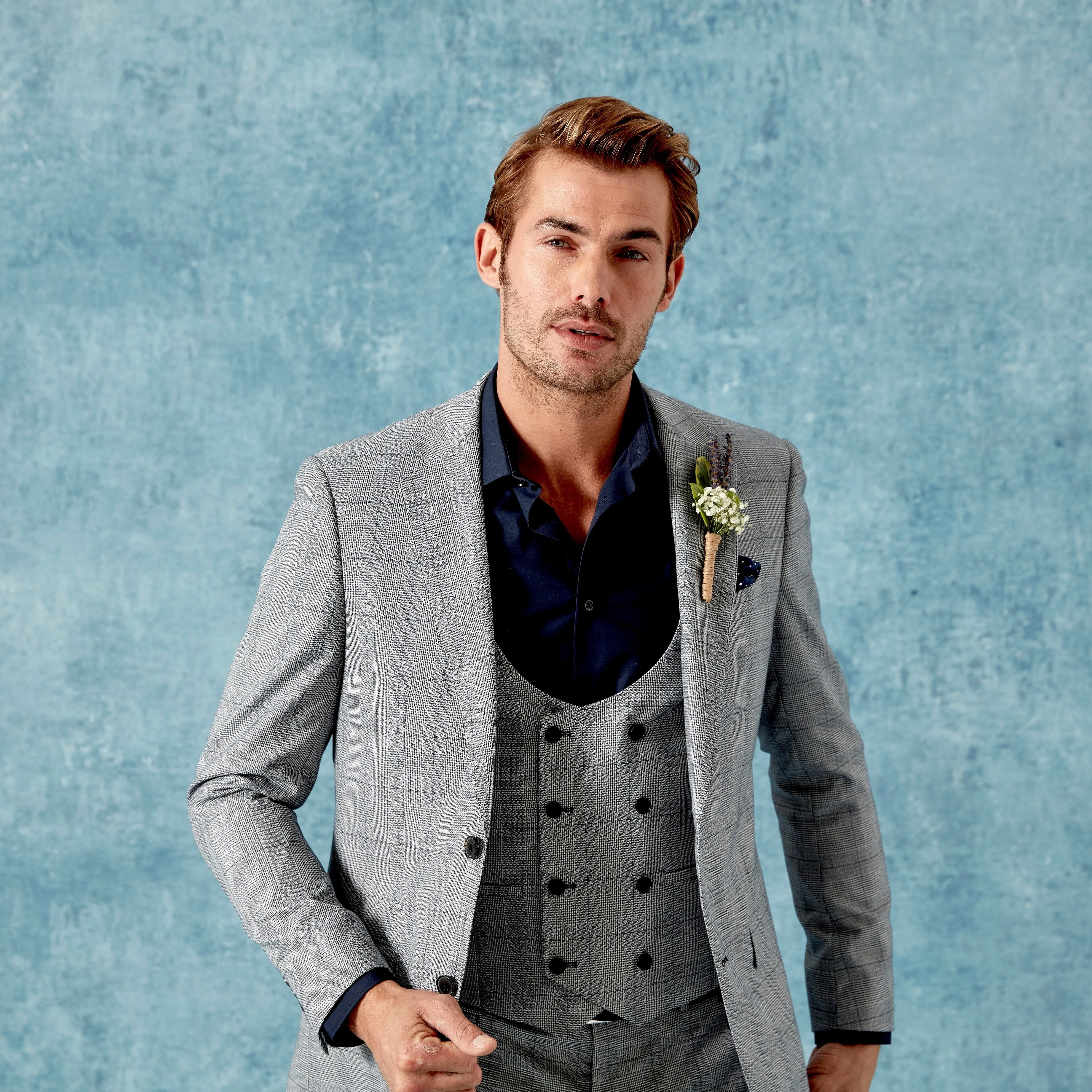 Anello Grey Prince Of Wales Check Jacket