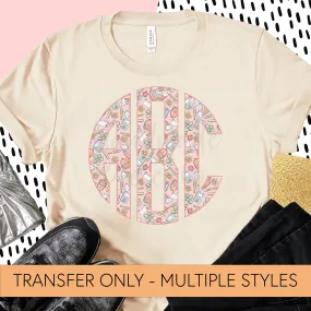 Back to School Monogram, Floral - Sublimation or HTV Transfer