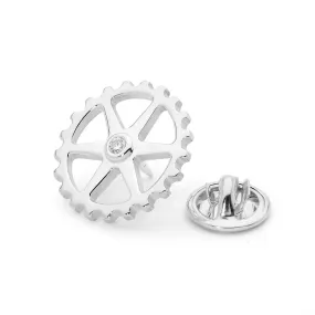 Bike Cog Diamond Lapel Pin