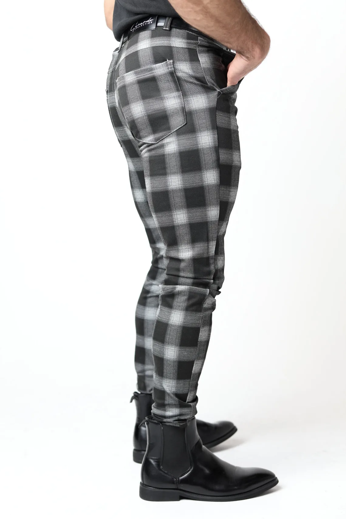 Black Plaid & Checkered Dress Pants