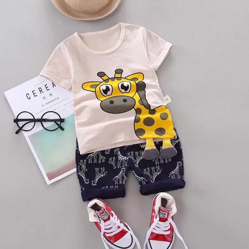 Boys Giraffe Print 2 pcs Set