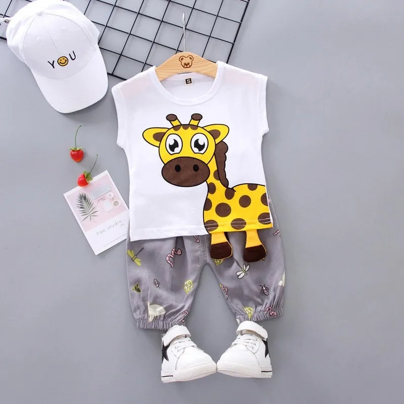 Boys Giraffe Print 2 pcs Set