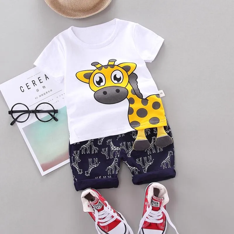 Boys Giraffe Print 2 pcs Set