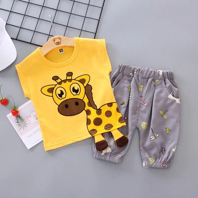 Boys Giraffe Print 2 pcs Set