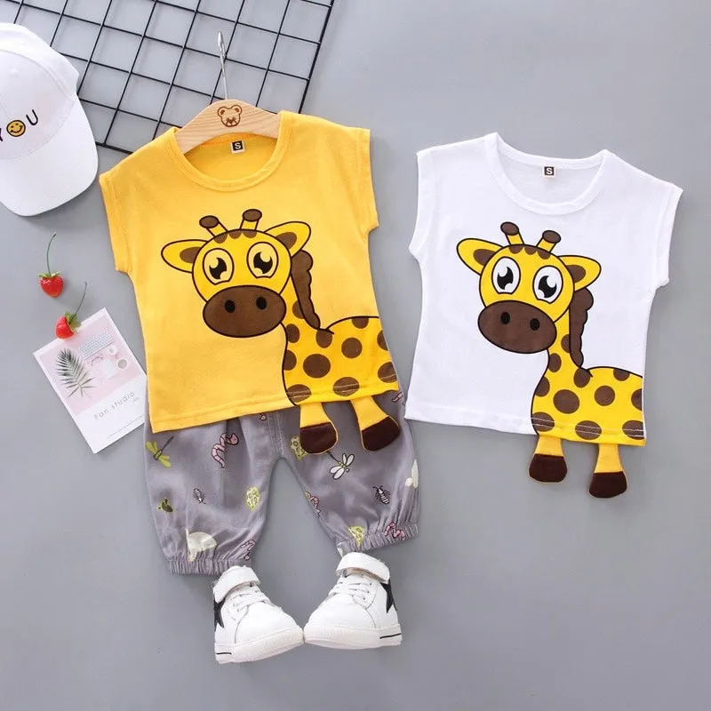 Boys Giraffe Print 2 pcs Set