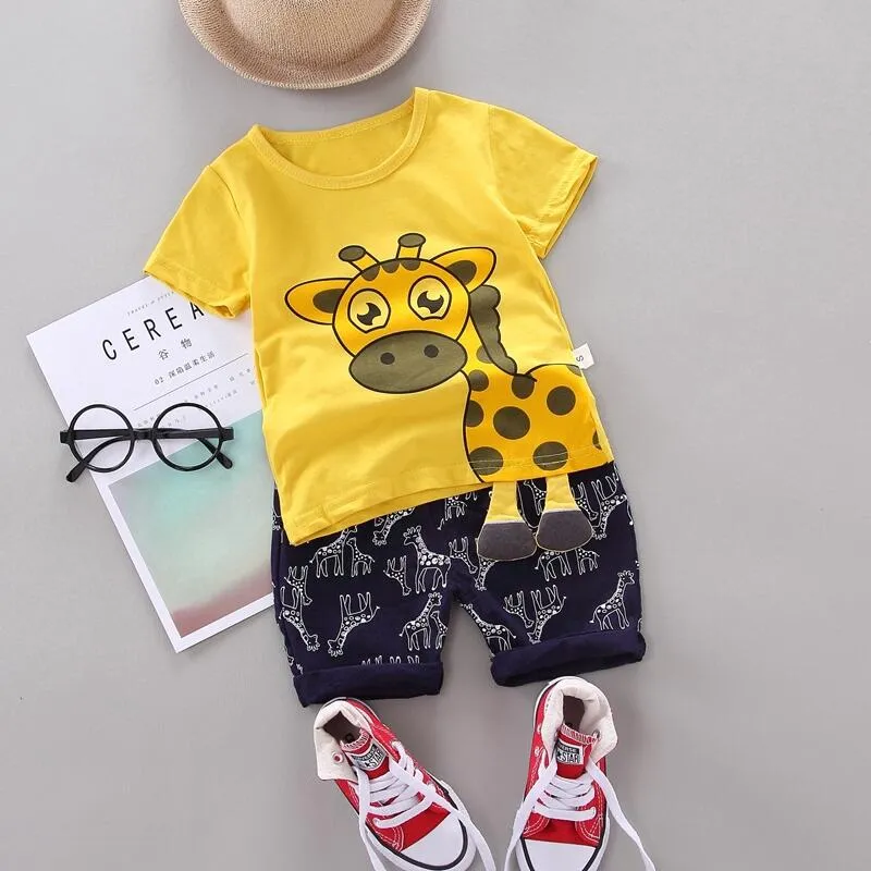 Boys Giraffe Print 2 pcs Set