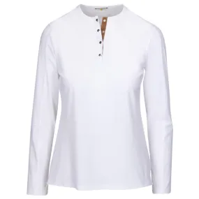 CALLIDAE The Tech Practice Shirt in White w/ Ochre Ribbon - Women's Medium