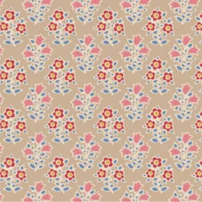 Fabric FARM FLOWERS SAND, blenders for JUBILEE Collection by TILDA, TIL110099