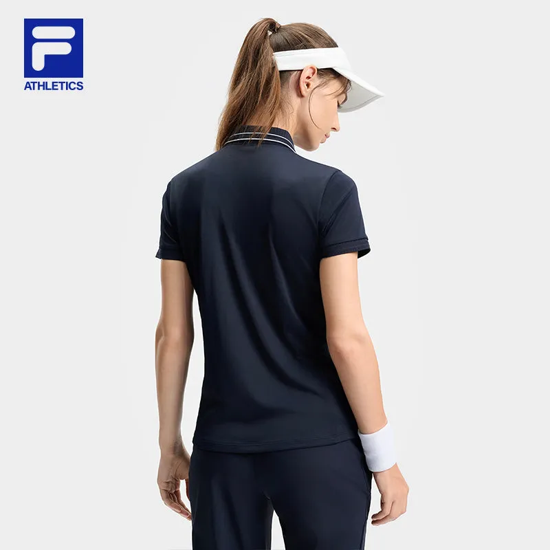 FILA CORE ATHLETICS TENNIS1 ART IN SPORTS Women Short Sleeve Polo (Navy / White)