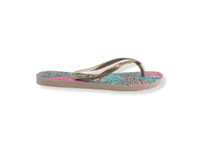 HAVAIANAS Slim Animal Floral Infradito Donna Beige Multicolor 4144235