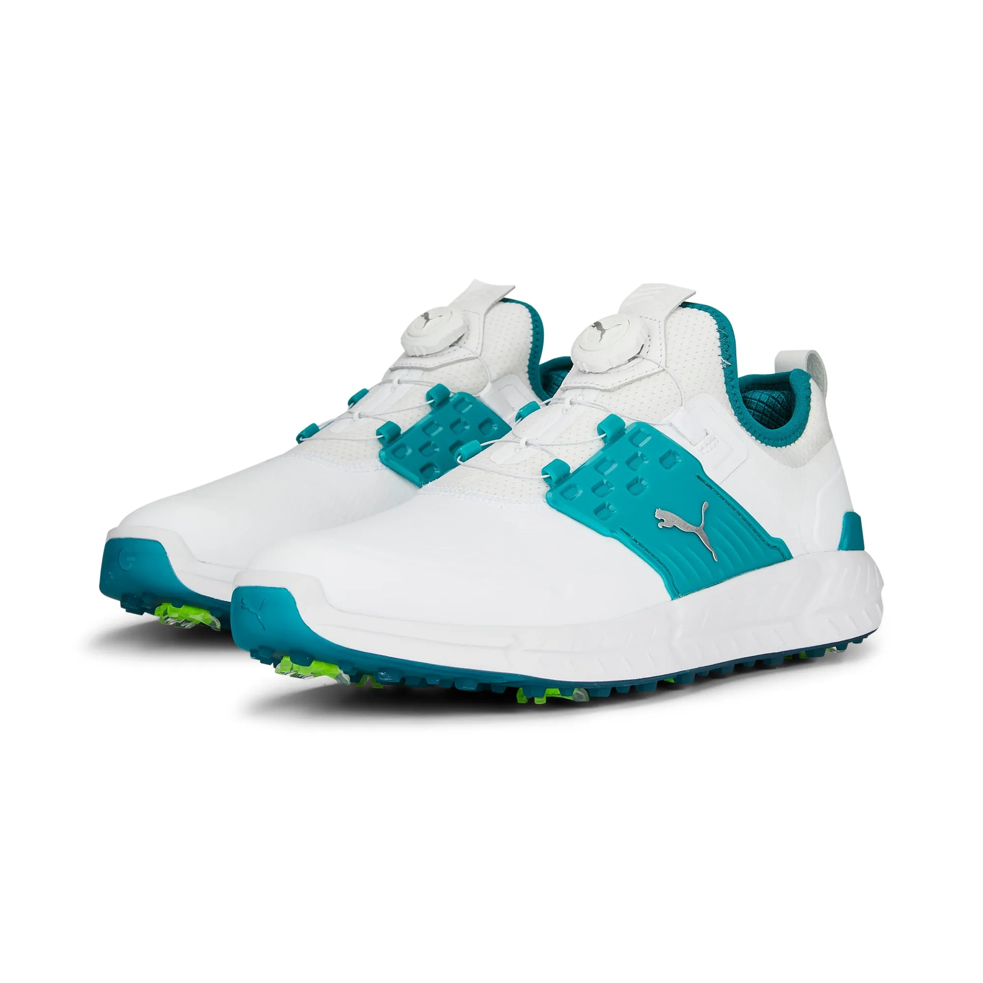 IGNITE ARTICULATE DISC Golf Shoes | Puma White / Puma Silver / Green Lagoon