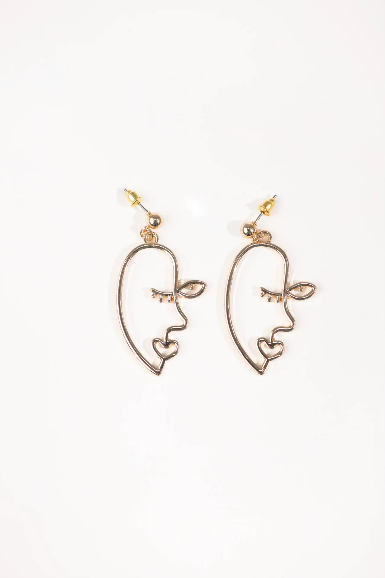 METALLIC FACE SHAPE EARRING