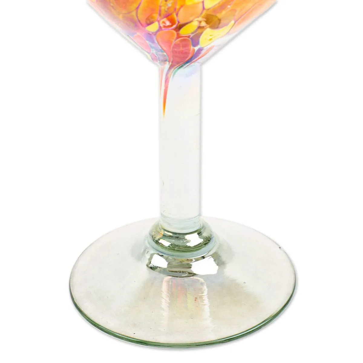 Novica Bright Confetti Handblown Recycled Glass Wine Glasses (Set Of 4)