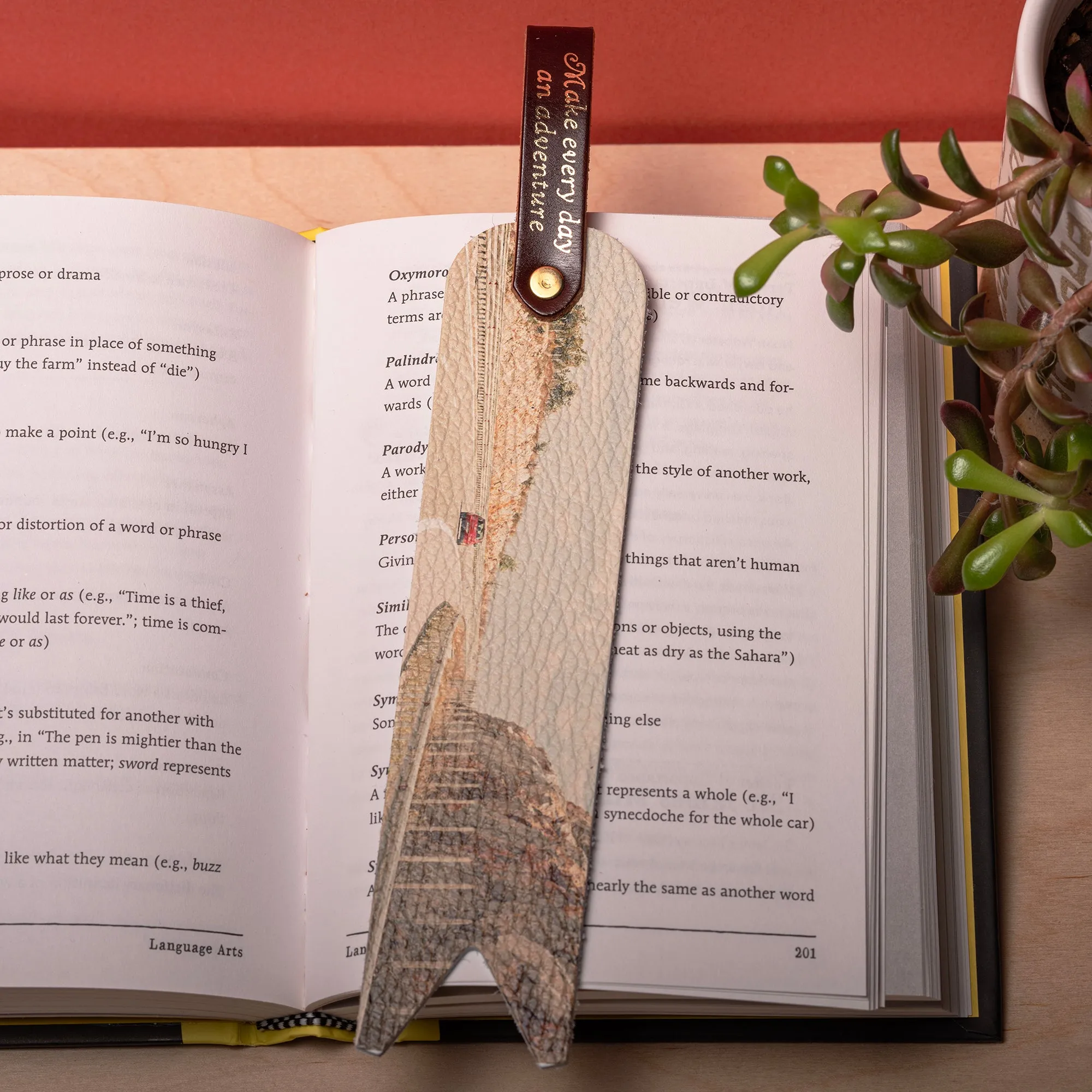 Personalized Leather Bookmark - Make Every Day An Adventure