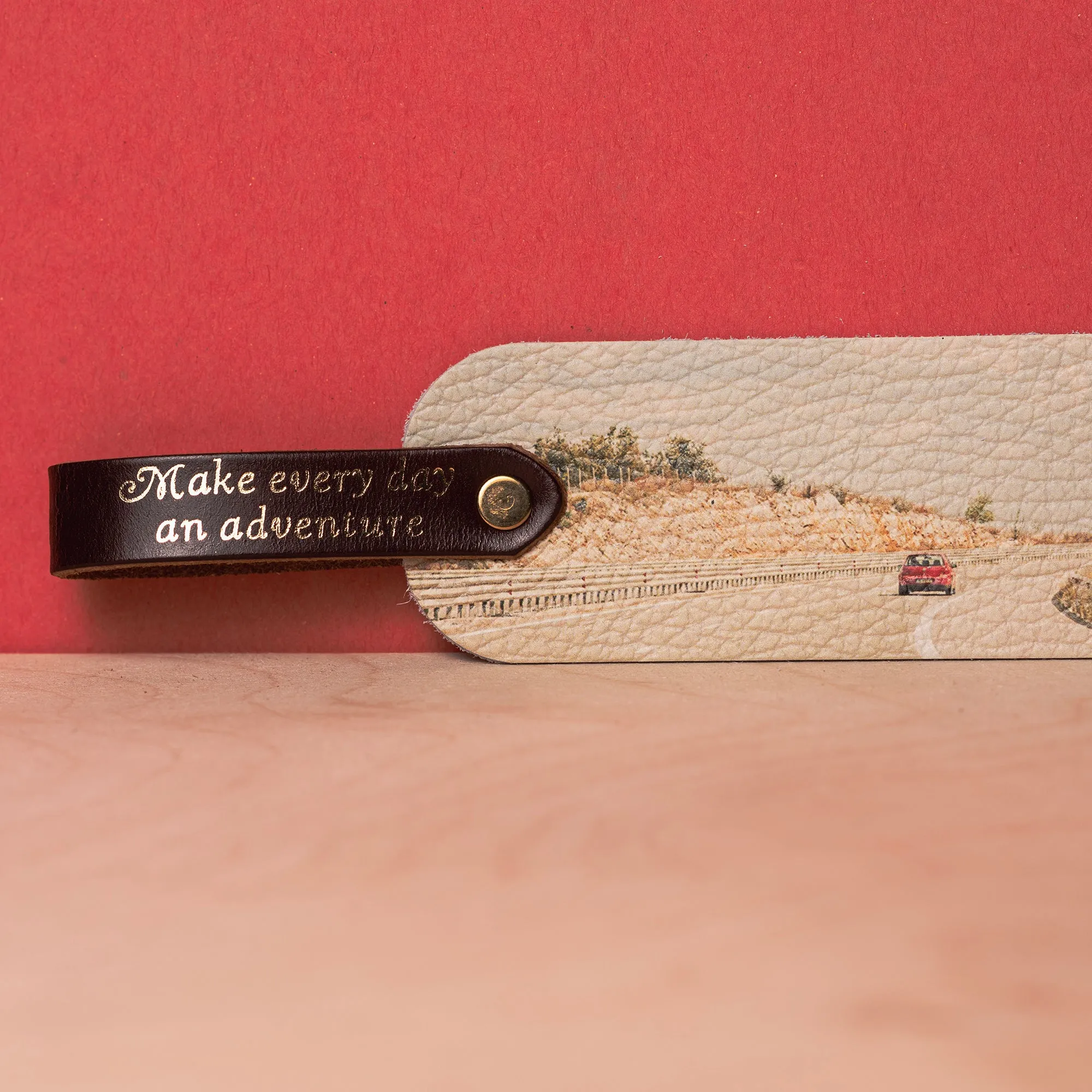 Personalized Leather Bookmark - Make Every Day An Adventure