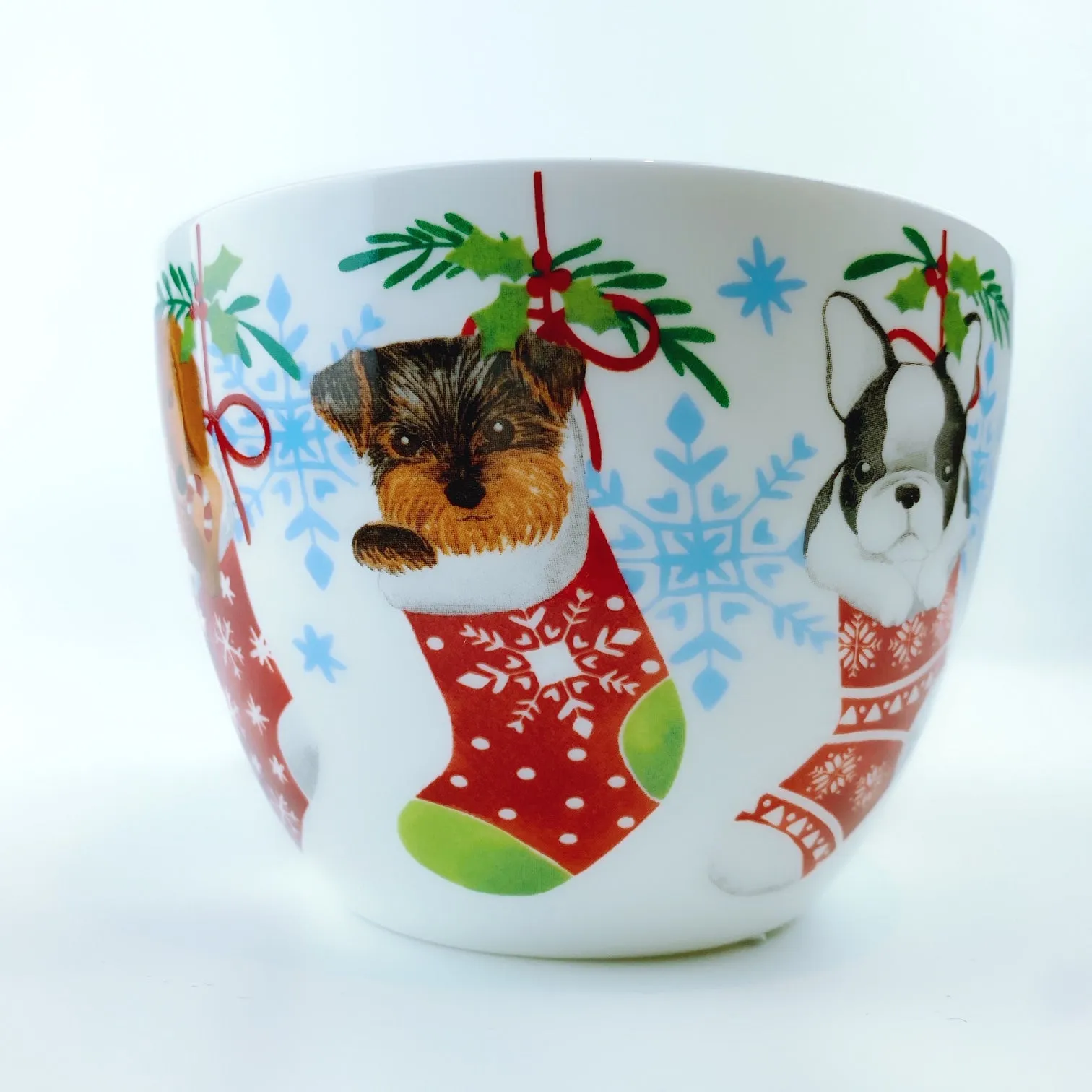 Portobello By Design 'Warm Wishes' Puppy In Christmas Stocking Bone China XL Coffee Mug Tea Cup 20 oz