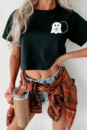 "Boo In Boujee" Cropped Graphic Tee (Black) - Print On Demand