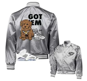 Retro 6 Cool Grey Satin Jacket - Got Em - Silver