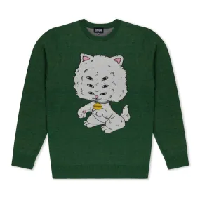 RIPNDIP BIG HEAD KNIT SWEATER-GREEN