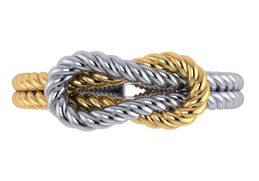 Small 14K Gold Rope Knot Ring