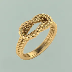 Small 14K Gold Rope Knot Ring