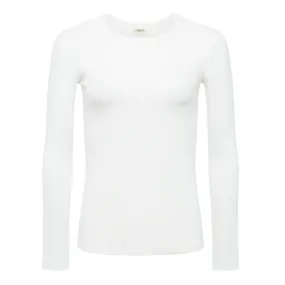 Tess Crewneck Long Sleeve Tee (White)