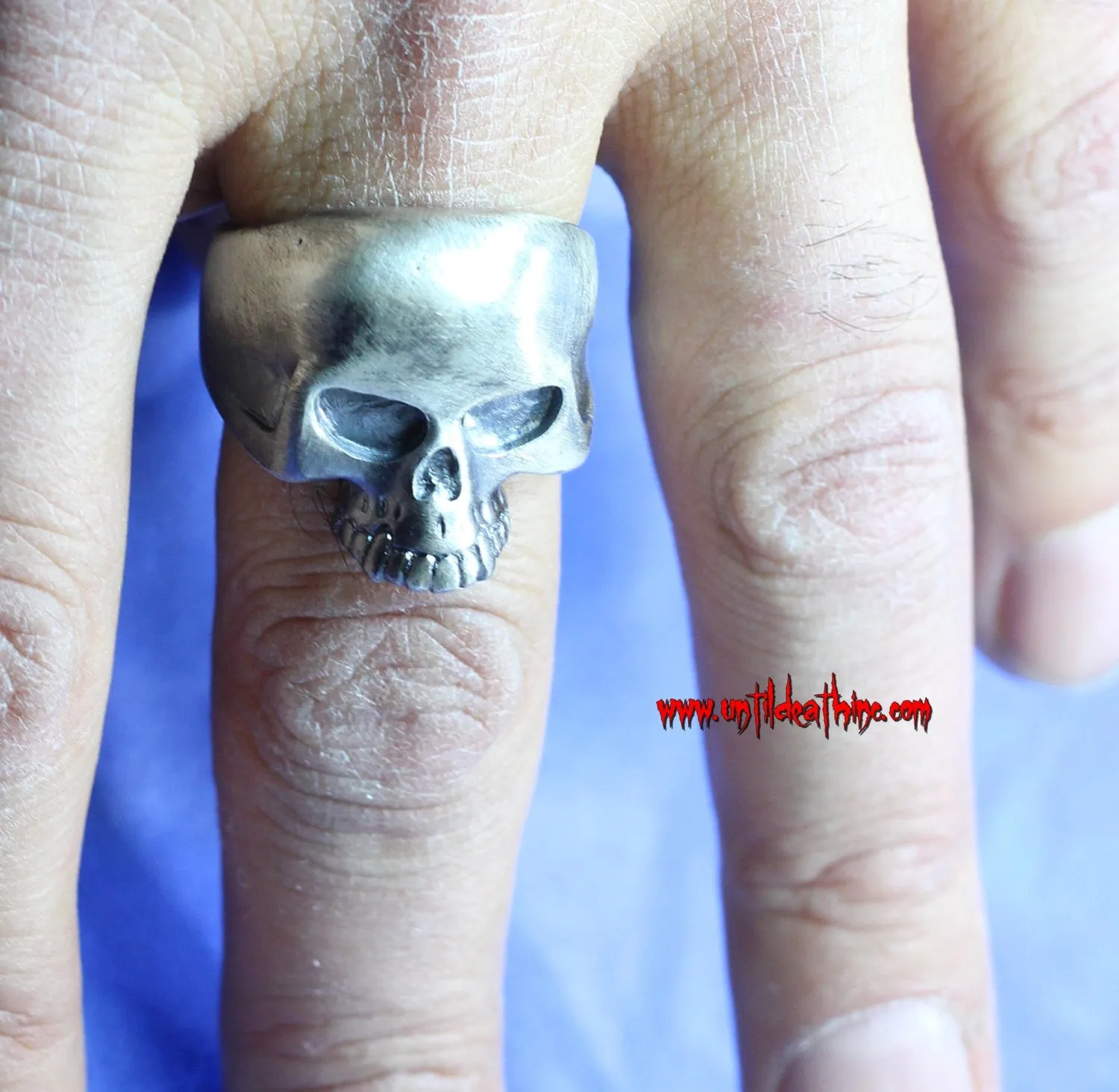 UDINC0011 - Until Death, Inc. "Punisher"  Skull Ring. Heavy 925 Sterling Silver. All US Sizes.