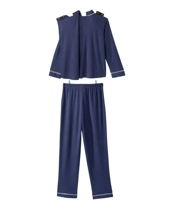 Women's Knit Pajama Set With Back Overlap Top & Pull-on Pant