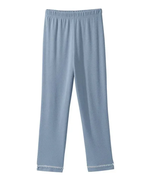 Women's Knit Pajama Set With Back Overlap Top & Pull-on Pant