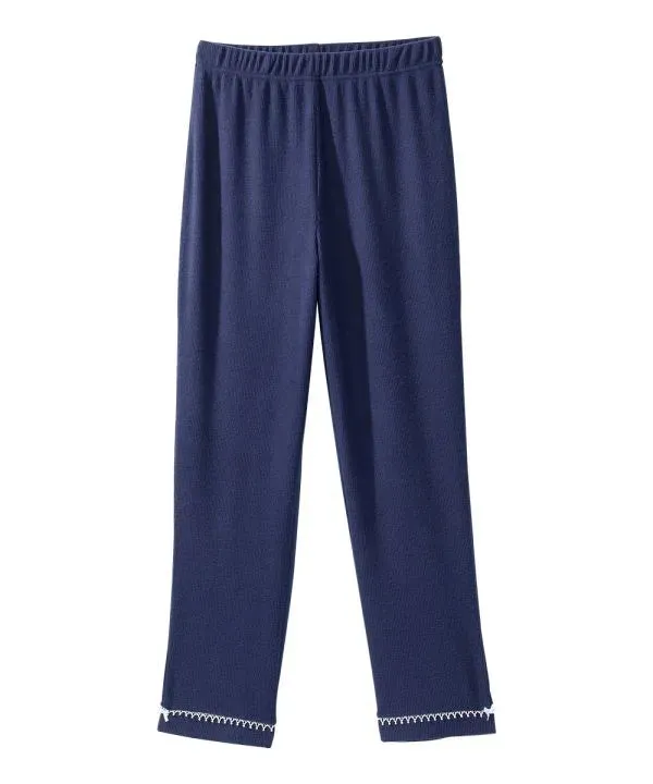 Women's Knit Pajama Set With Back Overlap Top & Pull-on Pant