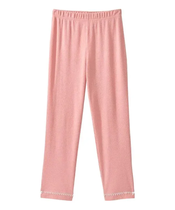 Women's Knit Pajama Set With Back Overlap Top & Pull-on Pant